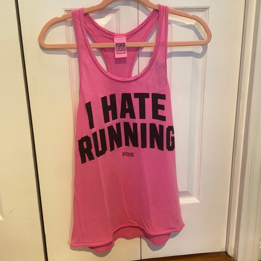 Victoria Secret Pink “I Hate Running” Tank Top